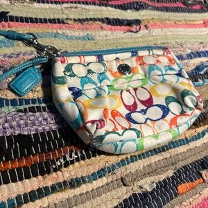 Y2K COACH Rainbow 🌈 Patterned Wristlet Purse